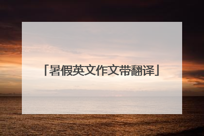 暑假英文作文带翻译