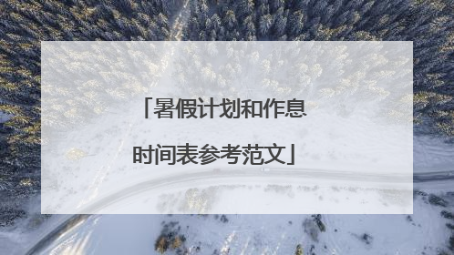 暑假计划和作息时间表参考范文