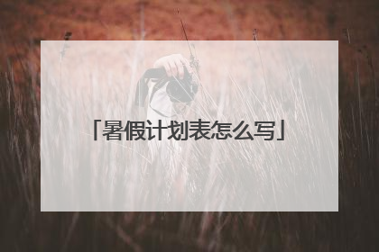 暑假计划表怎么写