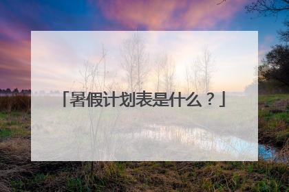暑假计划表是什么?