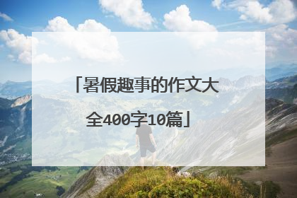 暑假趣事的作文大全400字10篇