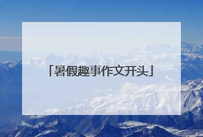 暑假趣事作文开头