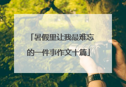 暑假里让我最难忘的一件事作文十篇