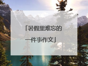 暑假里难忘的一件事作文