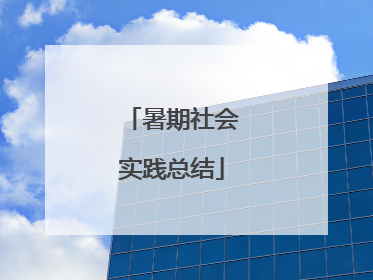 暑期社会实践总结