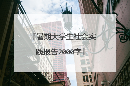 暑期大学生社会实践报告2000字