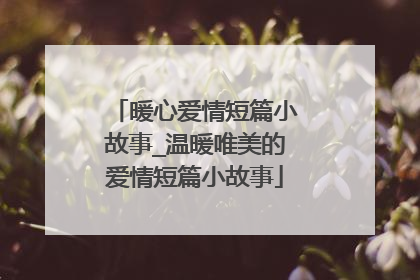 暖心爱情短篇小故事_温暖唯美的爱情短篇小故事
