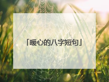 暖心的八字短句