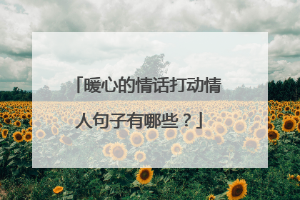 暖心的情话打动情人句子有哪些?