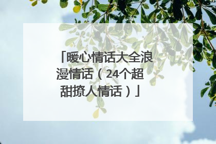 暖心情话大全浪漫情话(24个超甜撩人情话)