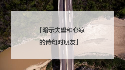 暗示失望和心凉的诗句对朋友