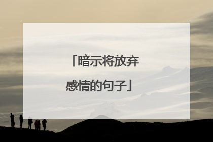 暗示将放弃感情的句子