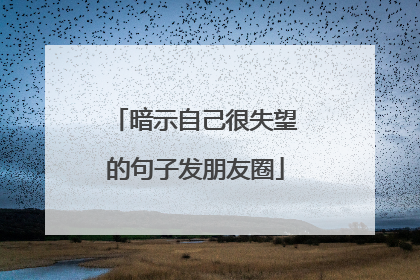 暗示自己很失望的句子发朋友圈
