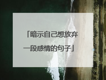 暗示自己想放弃一段感情的句子