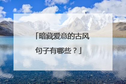 暗藏爱意的古风句子有哪些?