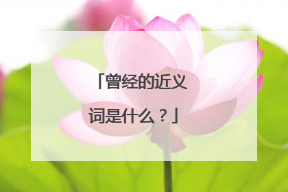 曾经的近义词是什么？