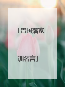 曾国藩家训名言