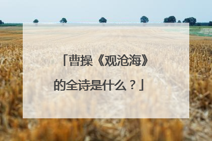曹操《观沧海》的全诗是什么？