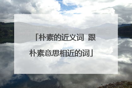 朴素的近义词 跟朴素意思相近的词