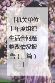 机关单位上年度组织生活会问题整改情况报告(三篇)
