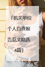 机关单位个人自查报告范文精选4篇