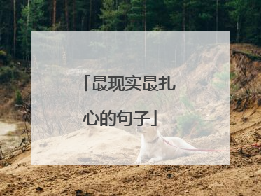 最现实最扎心的句子