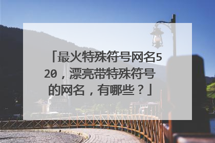 最火特殊符号网名520,漂亮带特殊符号的网名,有哪些?