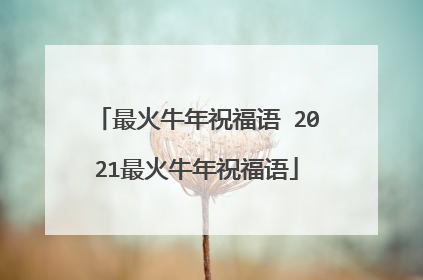 最火牛年祝福语 2021最火牛年祝福语