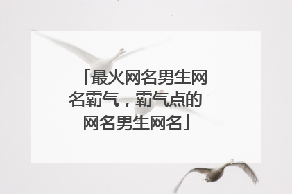 最火网名男生网名霸气,霸气点的网名男生网名