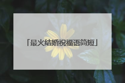 最火结婚祝福语简短