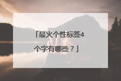 最火个性标签4个字有哪些?