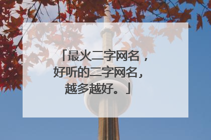 最火二字网名,好听的二字网名,越多越好。