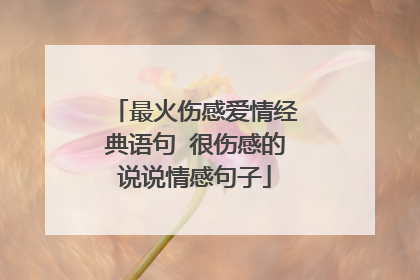 最火伤感爱情经典语句 很伤感的说说情感句子