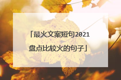 最火文案短句2021 盘点比较火的句子