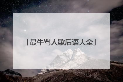 最牛骂人歇后语大全