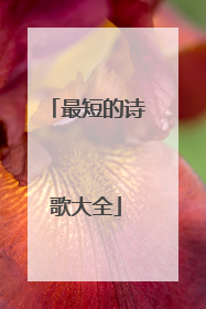 最短的诗歌大全