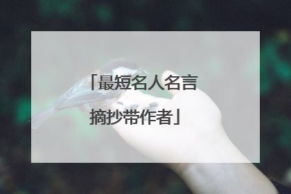 最短名人名言摘抄带作者