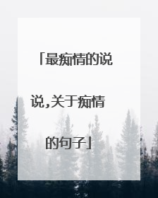 最痴情的说说,关于痴情的句子