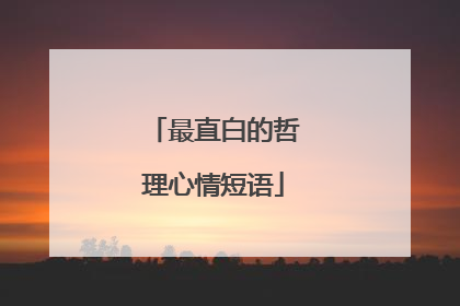 最直白的哲理心情短语