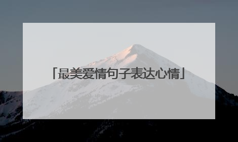 最美爱情句子表达心情