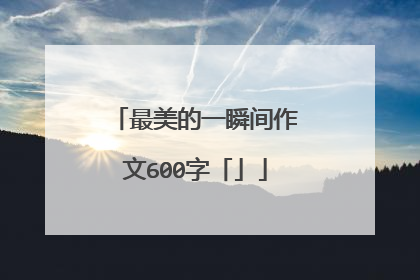 最美的一瞬间作文600字「」