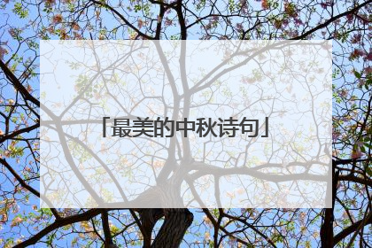最美的中秋诗句