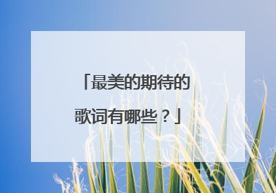 最美的期待的歌词有哪些？