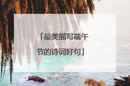 最美描写端午节的诗词好句
