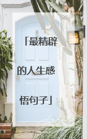 最精辟的人生感悟句子