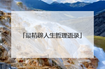 最精辟人生哲理语录