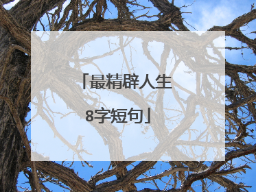 最精辟人生8字短句