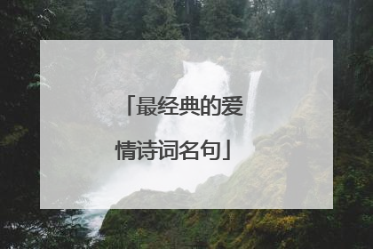 最经典的爱情诗词名句