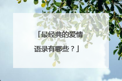 最经典的爱情语录有哪些？