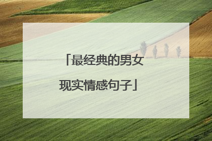 最经典的男女现实情感句子